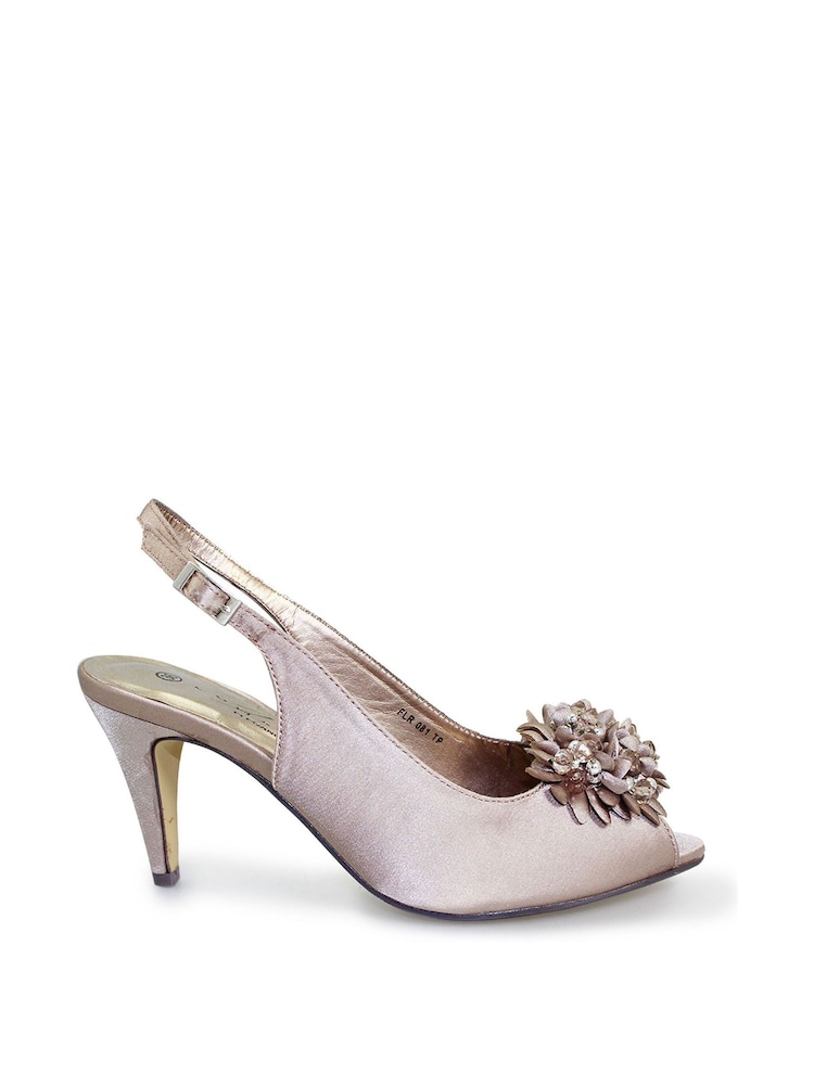 Lunar Sabrina Satin Slingback Court Shoes - Image 3 of 5