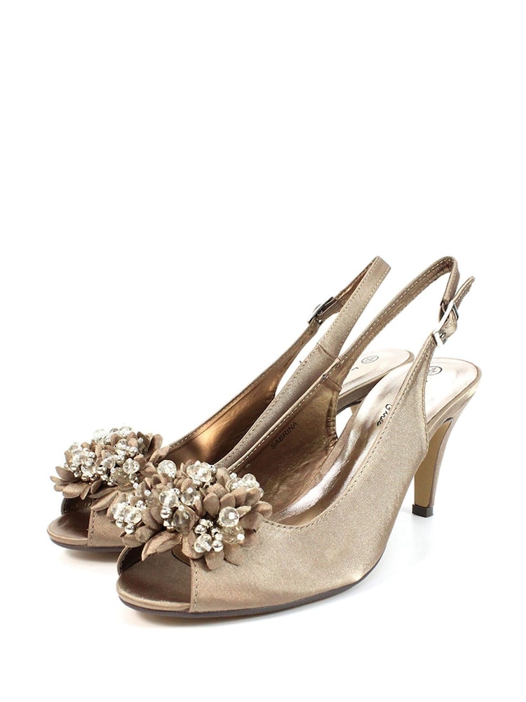 Lunar Sabrina Satin Slingback Court Shoes - Image 4 of 5