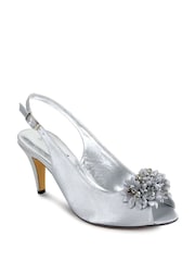 Lunar Sabrina Satin Slingback Court Shoes - Image 3 of 4