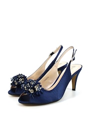 Lunar Sabrina Satin Slingback Court Shoes - Image 3 of 4