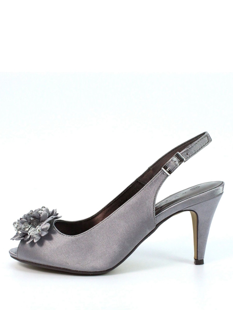Lunar Sabrina Satin Slingback Court Shoes - Image 3 of 5