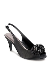 Lunar Sabrina Satin Slingback Court Shoes - Image 3 of 5