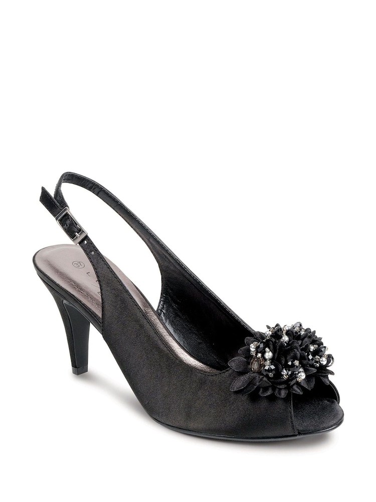 Lunar Sabrina Satin Slingback Court Shoes - Image 3 of 5