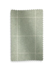 Sage Green Windowpane Check Pencil Pleat Curtains - Image 6 of 6
