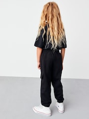 Negro - Pantalones de chándal cargo estilo utilitario (3-16 años) - Imagen 3 de 5