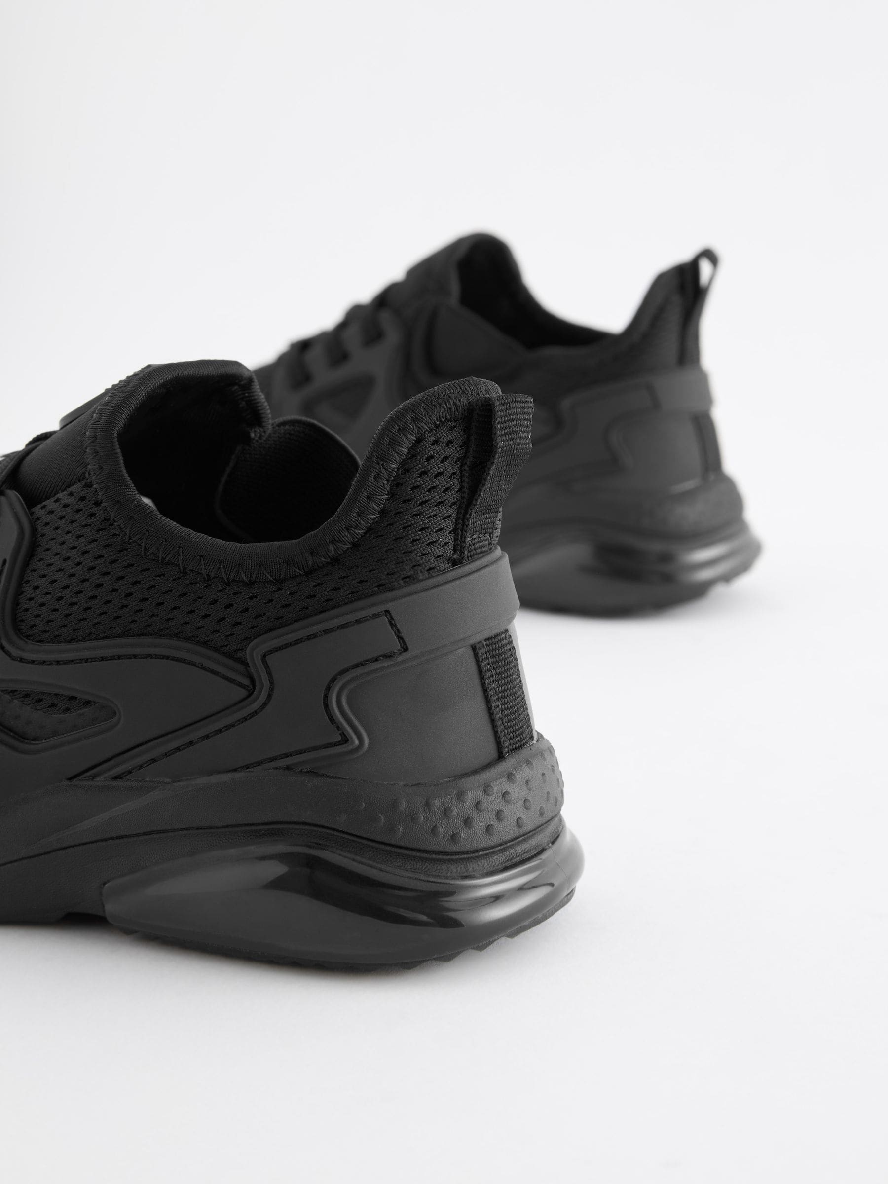 Buy Black Standard Fit (F) Elastic Lace Trainers from Next USA