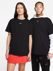 Nike Black Mini Swoosh Oversized 100% Cotton T-Shirt - Image 1 of 5