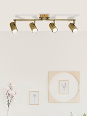 Searchlight Antique Brass Ruby 4 Light Spotlight - Image 1 of 4