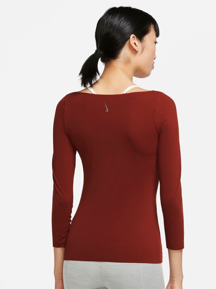 Nike Brown Yoga Luxe Long Sleeve Top - Image 2 of 3