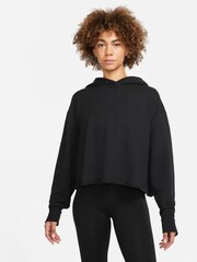 Nike Black Yoga Luxe Cropped Fleece Hoodie - Image 1 of 4