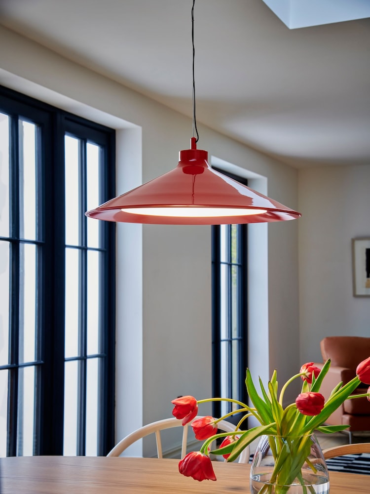 Jasper Conran London Red Triangle Pendant With Diffuser - Image 2 of 6 Jasper Conran London Red Triangle Pendant With Diffuser - Image 2 of 6