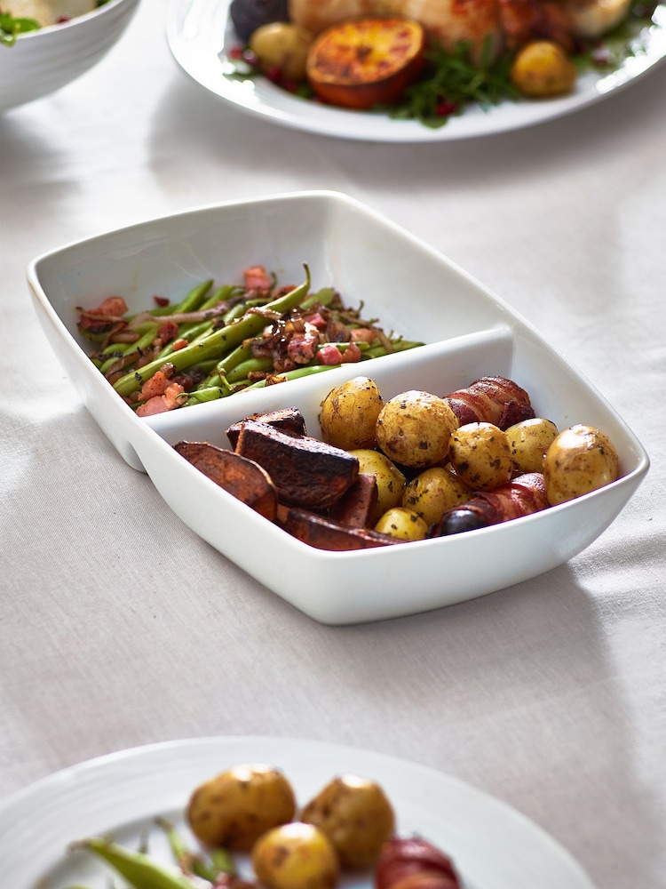 White Nova Two Part Serve Dish - Image 1 of 2