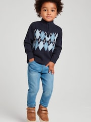 M&Co Blue Argyle Jumper - Image 3 of 3