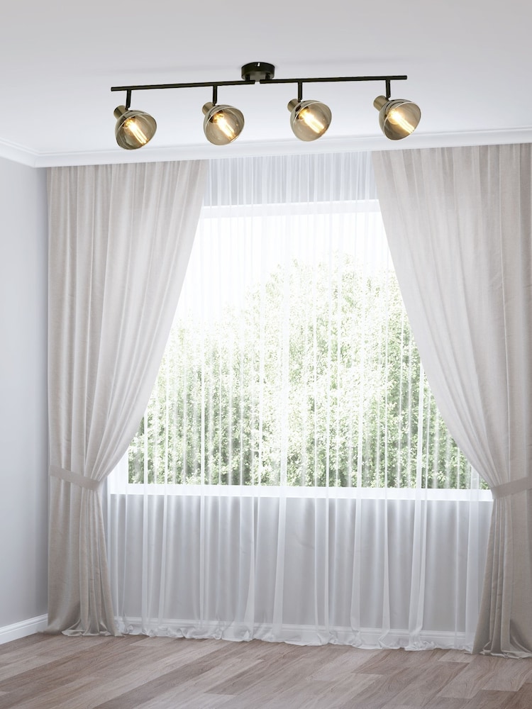 Searchlight Black Hallie 4 Light Bar Ceiling Light Pendant - Image 1 of 4 Searchlight Black Hallie 4 Light Bar Ceiling Light Pendant - Image 1 of 4