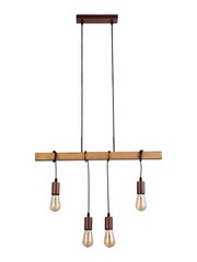 Searchlight Brown Penny 4 Light Rustic Diner Bar Ceiling Light - Image 4 of 4