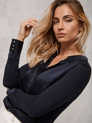 Mint Velvet Blue Silk Front Shirt - Image 6 of 9