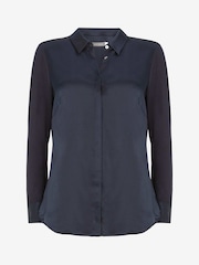 Mint Velvet Blue Silk Front Shirt - Image 9 of 9