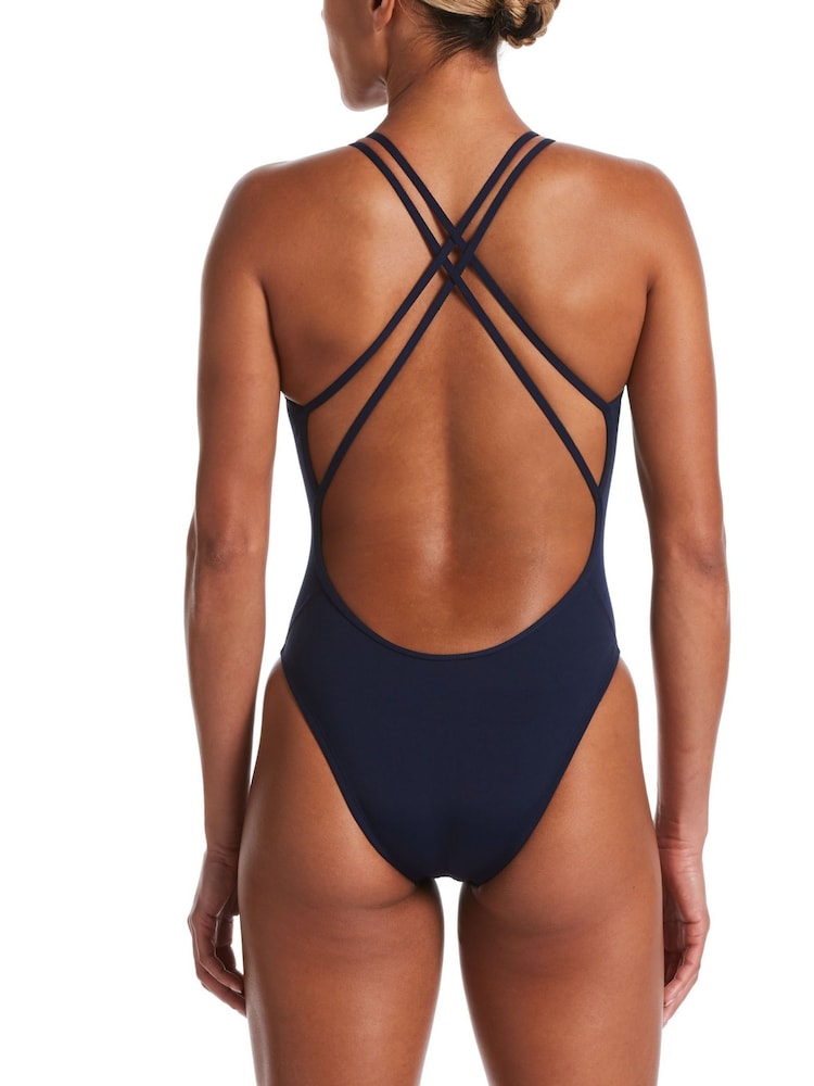 Nike Blue Hydrastrong Spiderback Performance Swimsuit - Image 4 of 9