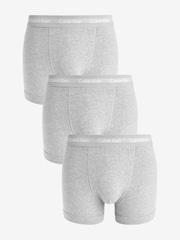 Calvin Klein Grey Classic Stretch Trunks 3 Pack Boxers - Image 1 of 6