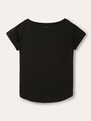 Boden Black Supersoft Boat Neck T-Shirt - Image 5 of 5