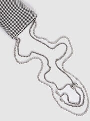 Reiss Silver Zuri Crystal-Mesh Shoulder Pouch - Image 5 of 6