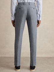 Reiss Airforce Blue Oe Gosnold Linen Slim-Fit Suit Trousers - Image 5 of 6