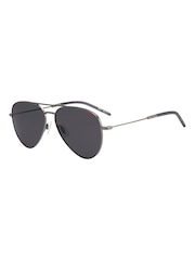 HUGO Silver/Grey Pilot Sunglasses - Image 1 of 3