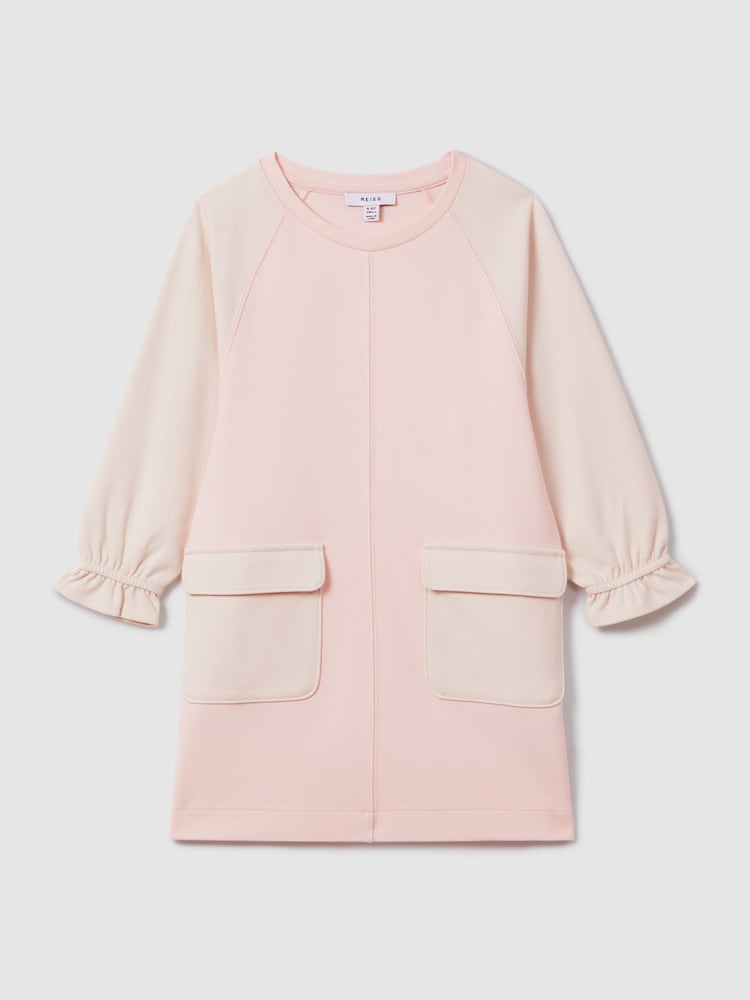 Reiss Pink Courtney 13-14 yrs Colourblock Jersey Dress - Image 1 of 4