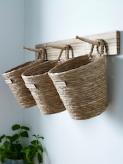 Set of 3 Natural Wall Hanging Rope Kitchen Storage Baskets - Image 1 of 3