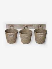 Set of 3 Natural Wall Hanging Rope Kitchen Storage Baskets - Image 3 of 3