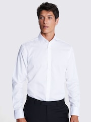 MOSS White Tailored Fit Twill Zero Iron 100% Cotton Shirt - Image 1 of 5