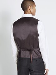 MOSS Performance Tailored Fit Grey Check Suit: Waistcoat - Image 2 of 4