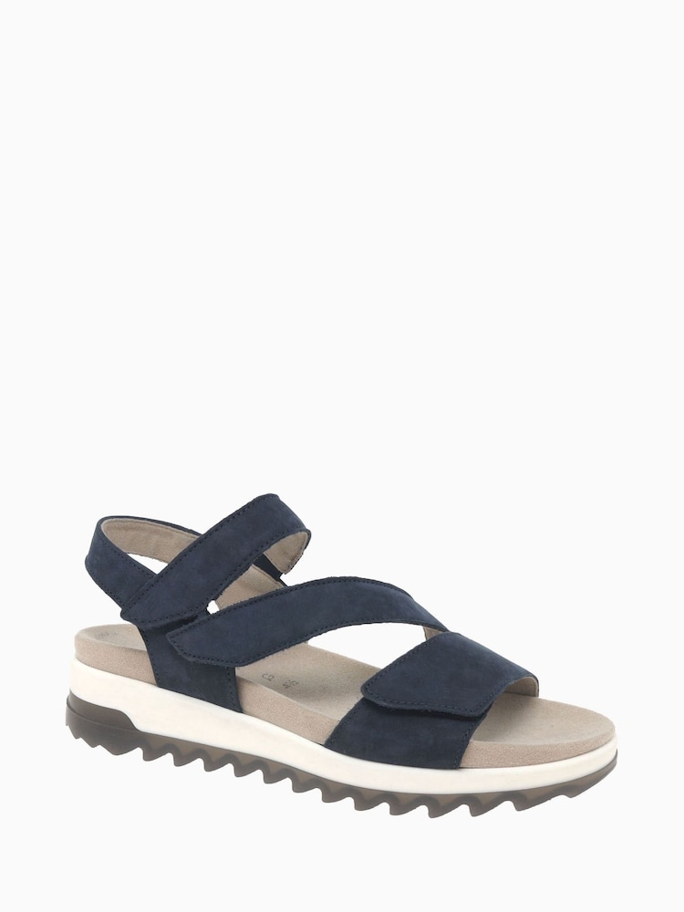 Gabor Verity Blue Nubuck Strappy Sandals - Image 2 of 5