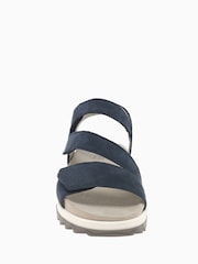 Gabor Verity Blue Nubuck Strappy Sandals - Image 3 of 5