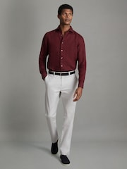 Reiss Ice Grey Pitch Slim Fit Washed Cotton Blend Chinos - Image 3 of 6
