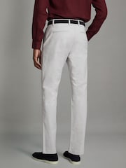 Reiss Ice Grey Pitch Slim Fit Washed Cotton Blend Chinos - Image 5 of 6