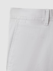 Reiss Ice Grey Pitch Slim Fit Washed Cotton Blend Chinos - Image 6 of 6