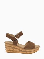 Gabor Twirl New Whiskey Suede Sandals - Image 2 of 5