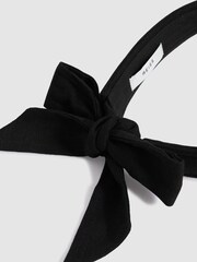 Reiss Black Vanessa Tie Back Visor with Linen - Image 4 of 4