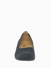 Gabor Ruffle Nightblue Nubuck Ballerina Pumps - Image 5 of 5