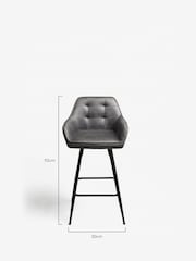 Monza Faux Leather Dark Grey Cole Kitchen Bar Stool - Image 3 of 6
