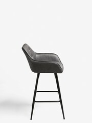 Monza Faux Leather Dark Grey Cole Kitchen Bar Stool - Image 4 of 6