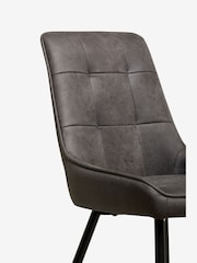 Set of 2 Monza Faux Leather Dark Grey Cole Non Arm Dining Chairs - Image 6 of 6