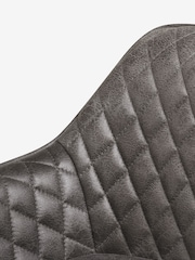 Monza Faux Leather Dark Grey Hamilton Quilted Kitchen Bar Stool - Image 8 of 8