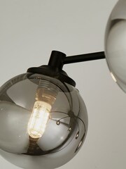 Searchlight Black Esme Smoke 6 Light Ceiling Light - Image 2 of 4