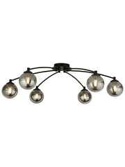 Searchlight Black Esme Smoke 6 Light Ceiling Light - Image 3 of 4