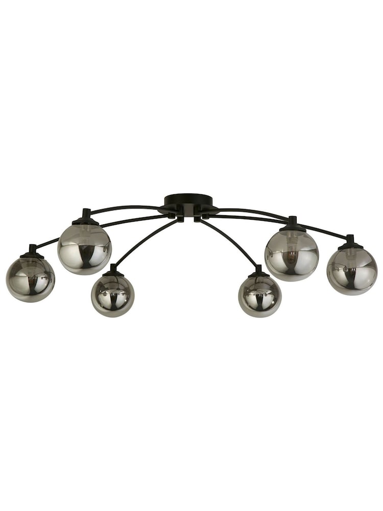 Searchlight Black Esme Smoke 6 Light Ceiling Light - Image 4 of 4
