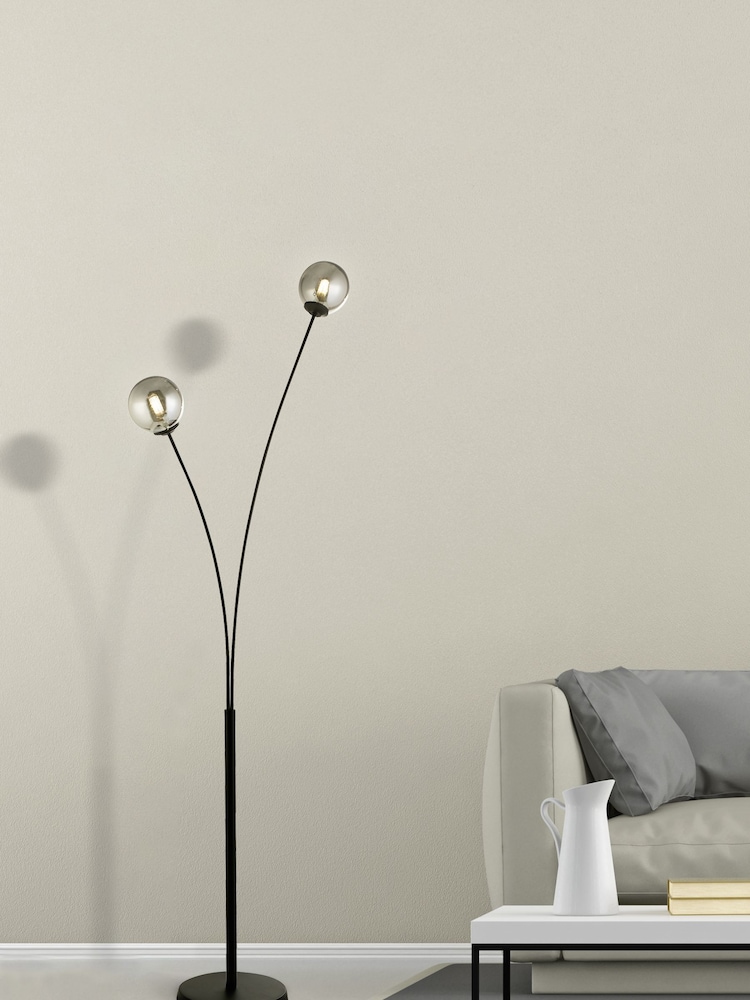 Searchlight Black Darcie 2 Light Floor Lamp - Image 1 of 4