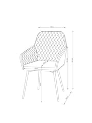 Set of 2 Monza Faux Leather Light Grey Hamilton Black Leg Quilted Dining Chairs - Image 8 of 8