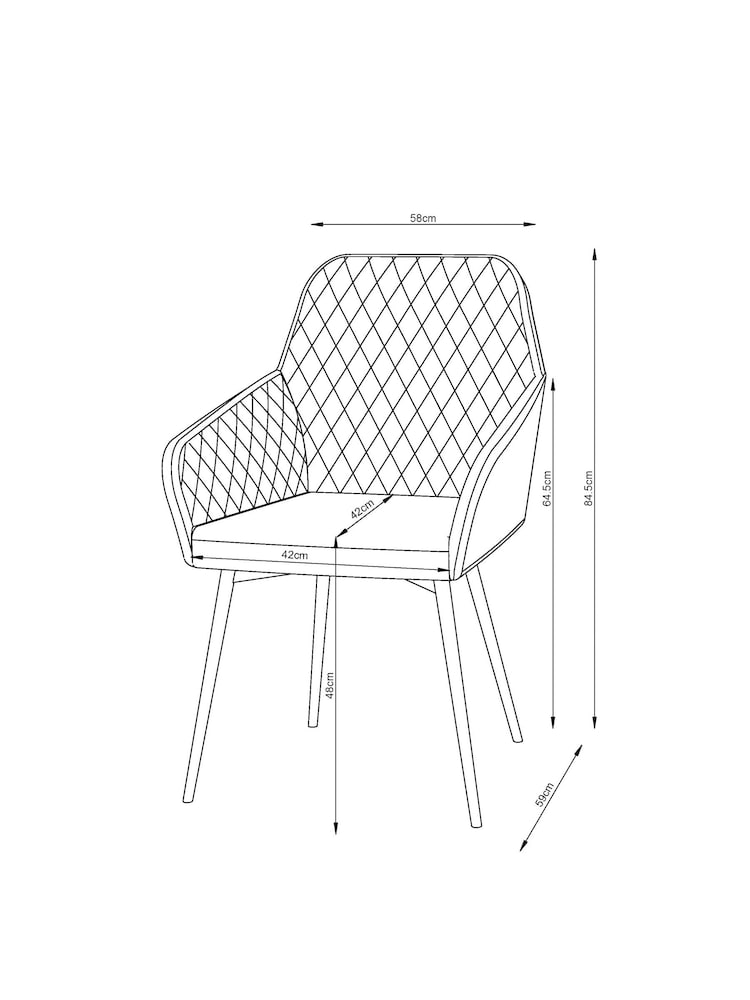 Set of 2 Monza Faux Leather Light Grey Hamilton Black Leg Quilted Dining Chairs - Image 8 of 8